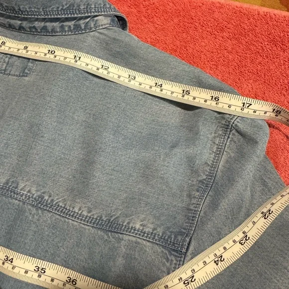 Light Blue Denim Shirt Dress with Tie Belt - Picture 7 of 11